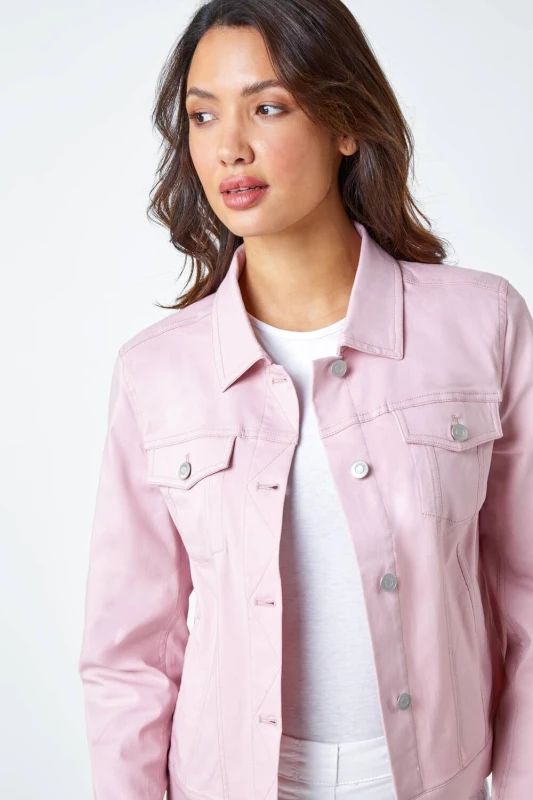 Image of Roman Womens Stretch Pocket Detail Jacket in Light Pink Size: 10 Light Pink Female 10