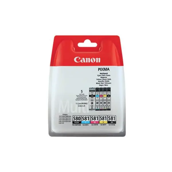Image of Canon PGI-580/CLI-581 Inkjet Cartridge Multipack PGBK/CMYK 2078C007
