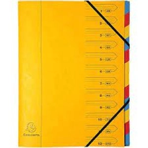 Image of Europa Stapled Multipart File A4, 12 Sections, Yellow, Pack of 8