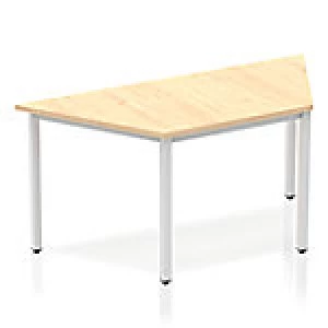 Image of Impulse Trapezium Table 1600 Maple Box Frame Leg Silver