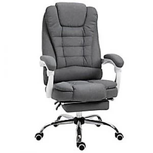 Image of Vinsetto Office Chair Grey, White Steel, Linen, Sponge, Nylon, PU 921-223V70