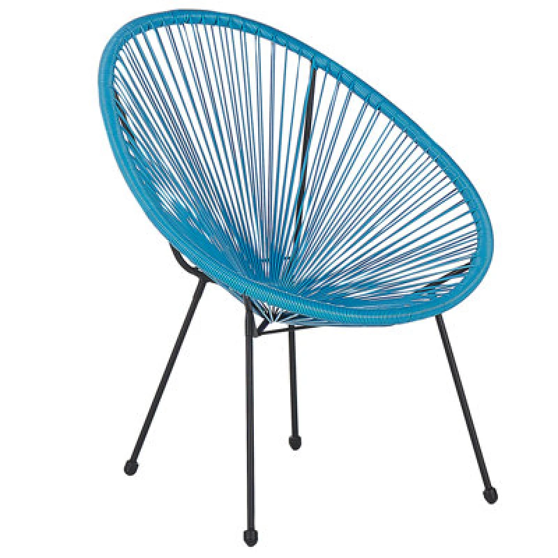 Image of Beliani Garden Chair Acapulco Ii Pe Rattan Blue