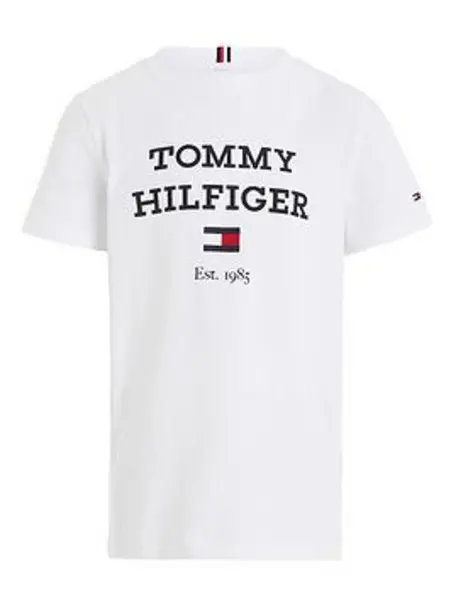 Image of Tommy Hilfiger Boys Th Logo Short Sleeve T-Shirt - White Size 8 Years