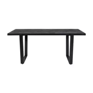 Image of Olivia's Gianni Mango Wood and Iron Dining Table in Black