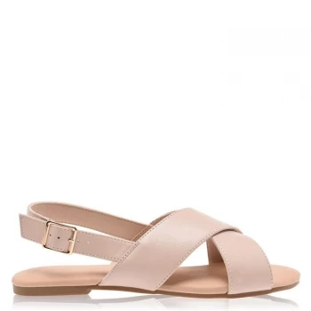 Image of Head Over Heels Dune Lesson Flat Sandals Womens - Ecru737