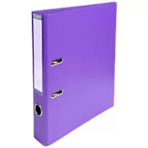 Image of Exacompta Prem Touch Lever Arch File 53557E 55mm PVC, Cardboard 2 ring A4 Purple Pack of 10