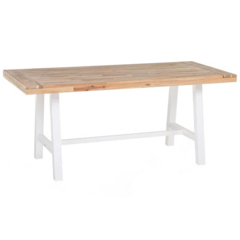Image of Beliani Garden Dining Table Scania 170 Cm 80 Cm Acacia Wood White