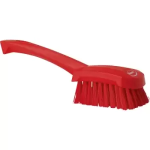 Image of Vikan Short handled hand brush, hard, pack of 10, red