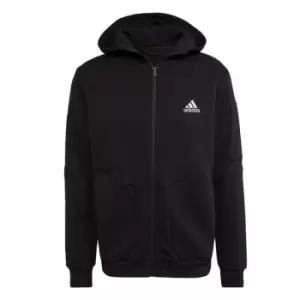 Image of adidas Essentials for Gameday Fleece Full-Zip Hoodie Mens - Black