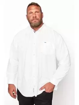Image of BadRhino Essential Long Sleeve Oxford Shirt - White, Size 3XL, Men