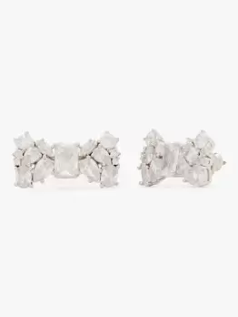 Image of Kate Spade Take A Bow Stud Earrings, Clear/Silver, One Size