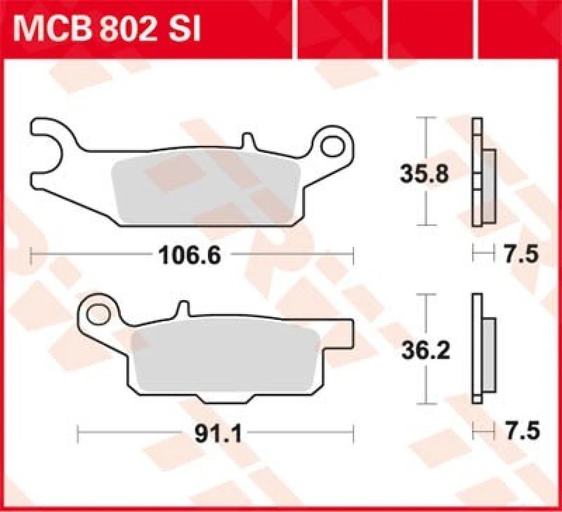 Image of TRW MCB802SI Brake pad set Brake Pad Set,disc brake (402)