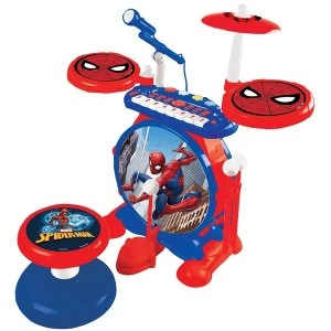 Image of Lexibook K610SP Spider-Man Electronic Luminous Drums Set with Seat