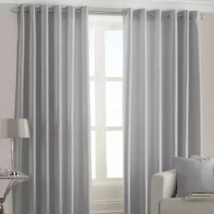 Image of Riva Home Fiji Semi-Sheer Ringtop Eyelet Curtains (Pair) Polyester Steel (229X183Cm)