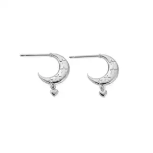 Image of Silver Love By The Moon Huggie Hoop Earrings SEH3394