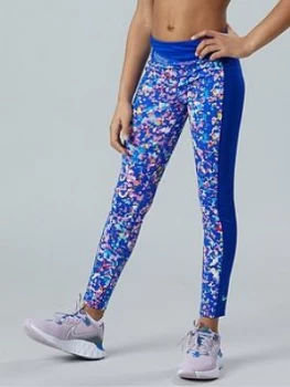 Image of Nike Older Girls Printed Training Leggings - Blue Print