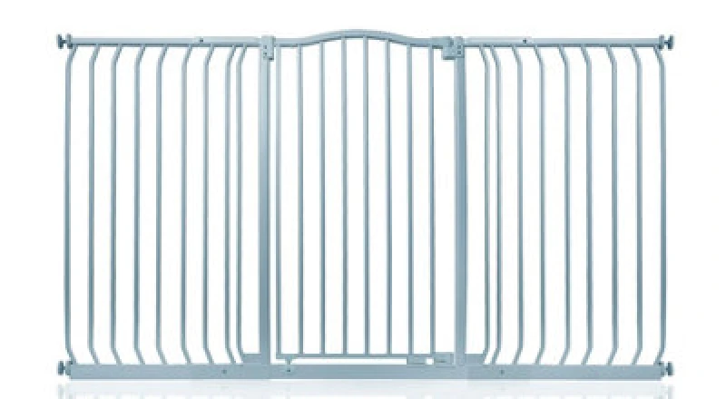 Image of Safetots Extra Tall Curved Top Safety Gate, 161Cm - 170Cm, Matt Grey, Extra Tall 100Cm In Height, Pressure Fit Stair Gate