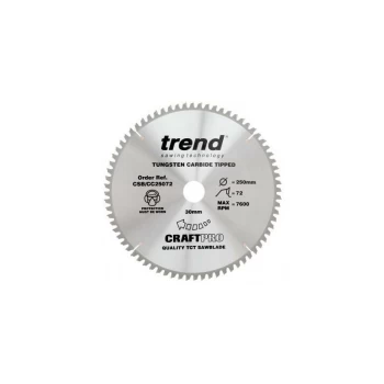 Image of Trend - CSB/CC25072 TCT Craft Saw Blade Crosscut 250mm x 72T x 30mm