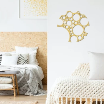 Image of Cheese Metal Decor - Gold Gold Decorative Metal Wall Accessory