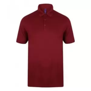 Image of Henbury Mens Stretch Microfine Pique Polo Shirt (M) (Burgundy)