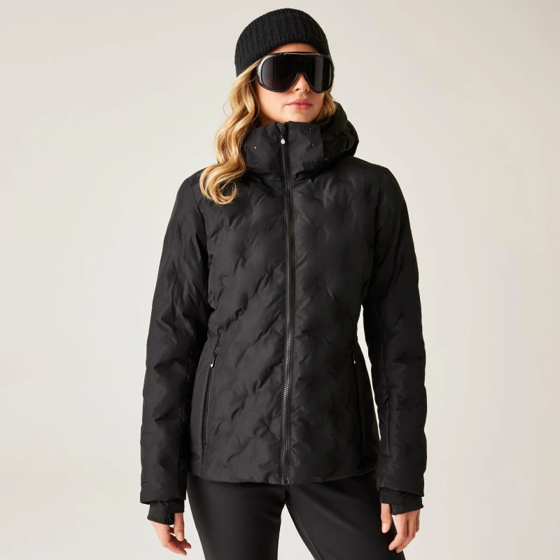 Image of Dare 2b Womens Enfold Heat-Sealed Detachable Hood Insulated Waterproof Jacket Black female 14