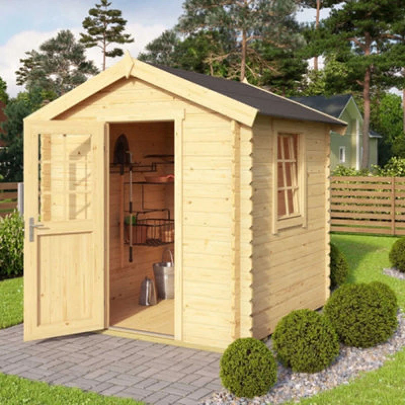 Image of Lasita Maja Lasita Osland Wels 1 Log Cabin - 2M X 2M - Traditional Apex Style Garden Room
