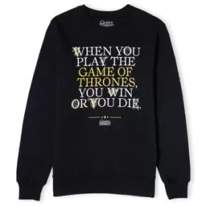 Image of Game of Thrones Win Or Die Unisex Sweatshirt - Black - M - Black