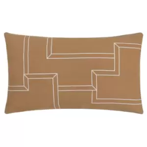 Image of Marzena Geometric Cushion Toffee, Toffee / 30 x 50cm / Polyester Filled