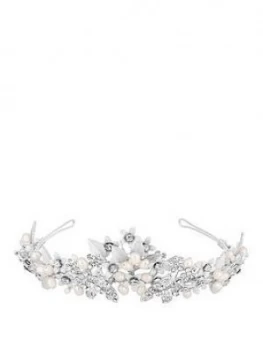 Image of Jon Richard Jon Richard Silver Crystal And Pearl Tiara