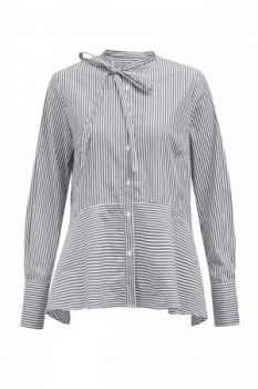 Image of French Connection Summer Stripe Mix Shirt Grey