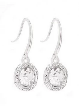 Image of Mood Silver Plated Crystal Halo Fish Hook Drop Earrings