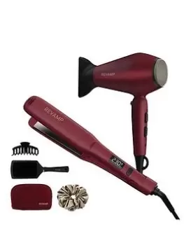 Image of Revamp Progloss Forever Love Burgundy Platinum Hair Dryer & Straightener Gift Set