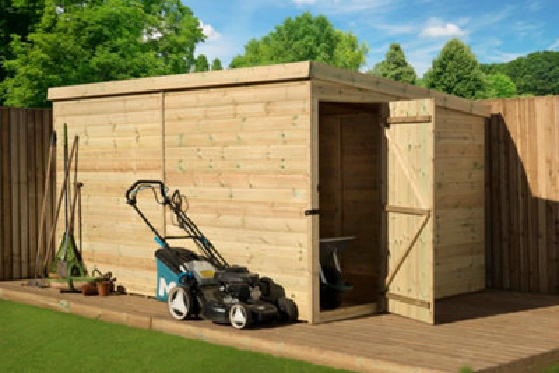 Image of Empire Sheds Empire 2000 Pent 8X8 Pressure Treated Tongue And Groove Wooden Garden Shed Door Right Side Panel (8' X 8' / 8ft X 8ft) (8X8)