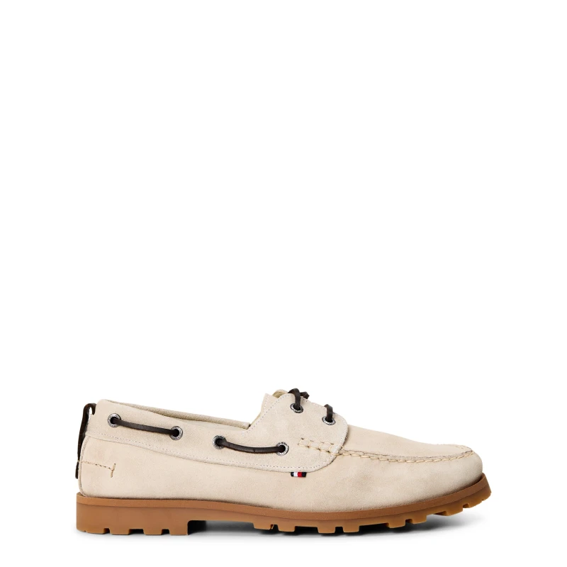 Image of Tommy Hilfiger Mens Boat Shoe Suede Low-Top Trainers Classic Beige male 8 (42)