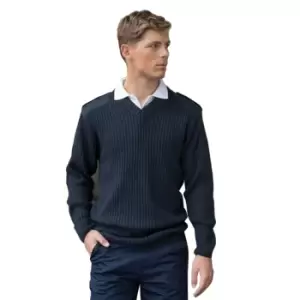 Image of PRO RTX Mens Pro Acrylic Security V Neck Sweater (XL) (Navy)