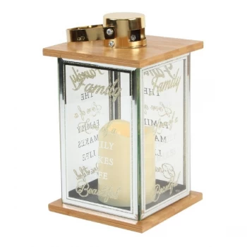 Image of Hestia Metal Lantern with LED Candle - 32cm Family