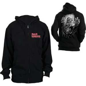 Image of Iron Maiden - No Prayer Unisex Large Zipped Hoodie - Black