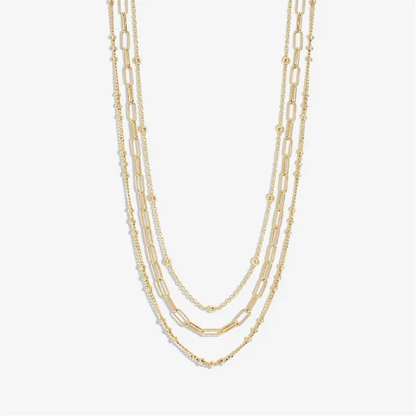 Image of Mood Gold Polished Fine Chain Necklaces - Pack Of 3 Jewellery Sets One Size Gold 42509110000