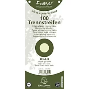 Image of Forever Horizontal Dividers 105x240mm, Green, 12 Packs of 100