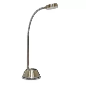 Image of Tobias Table Lamp 1 Light 3W LED 3000K, 300lm, Satin Nickel/Frosted Acrylic/Polished Chrome, 3yrs Warranty
