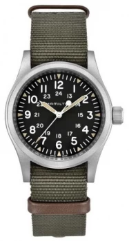 Image of Hamilton Khaki Field Mechanical Nylon Green Strap 80h Power Watch
