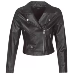 Image of Only ONLENYA womens Leather jacket in Black - Sizes S,M,L,XL,XS,UK 6,UK 8,UK 10,UK 12,UK 14