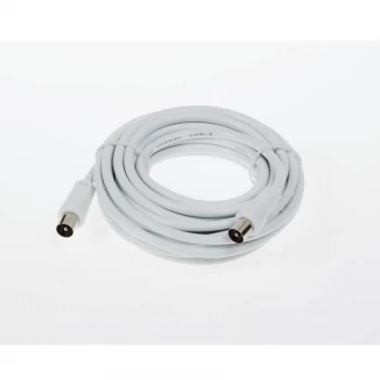 Image of TV Coaxial Cable 3m - 9.5 TV Plug To 9.5v Plug Nickel Plated