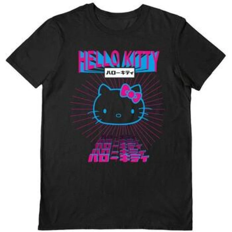 Image of Hello Kitty Mens Sanrio Tokyo T-Shirt in Black Size: Small Black Male S