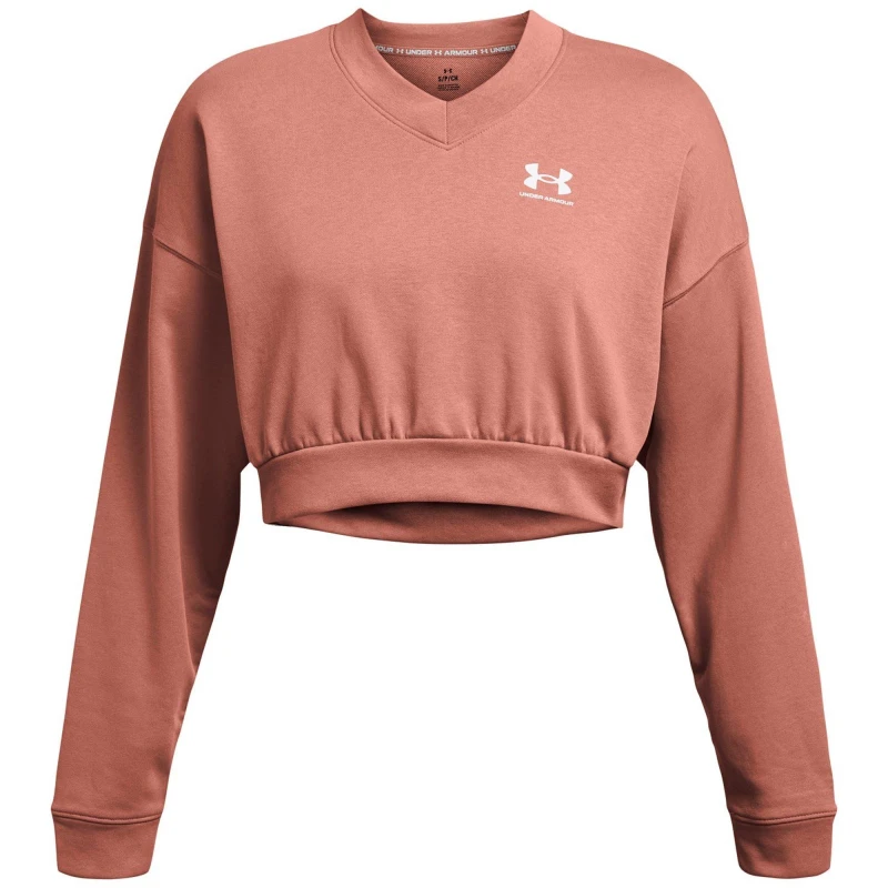 Image of Under Armour Armour Ua Rival Terry Os Crop Crw Sweatshirt Womens - Pink Pink 8
