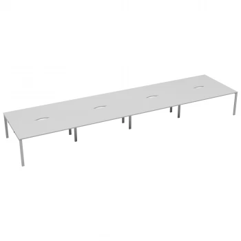 Image of CB 8 Person Bench 1400 x 800 - White Top and White Legs
