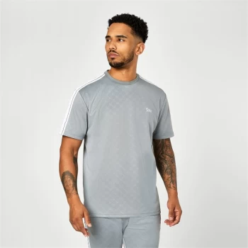 Image of Lonsdale Gentlemen Mono Logo T-Shirt - Grey Logo