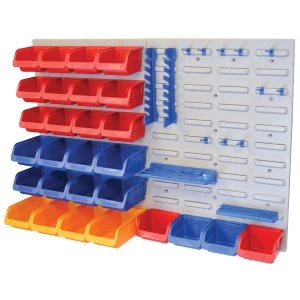 Image of Faithfull Storage Bin Set with Wall Panels - 43 Piece