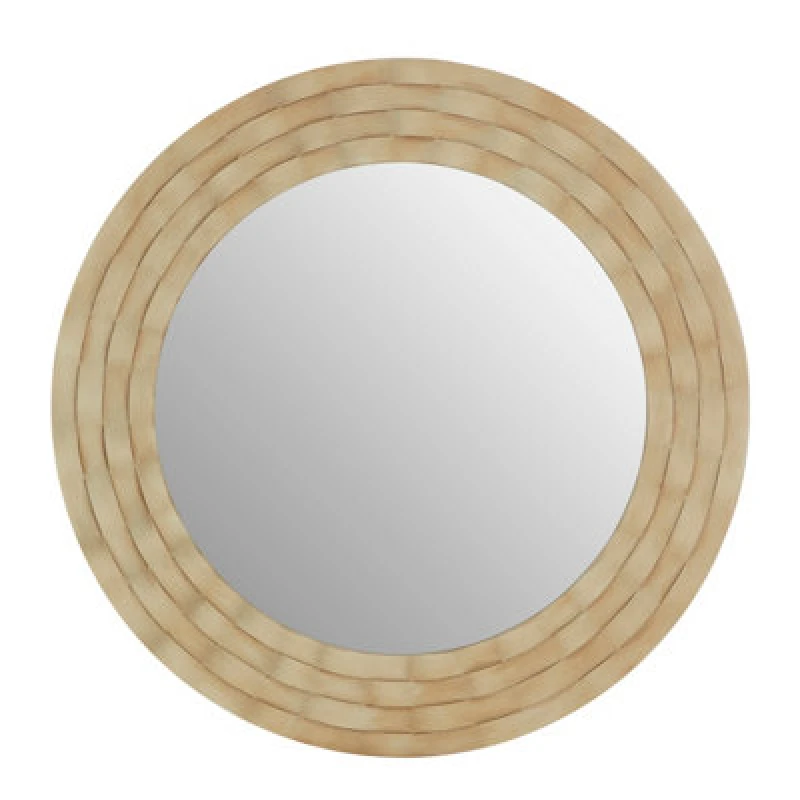 Image of Orsina Antique Silver Wall Mirror, Round Wooden Frame Wall Mirror For Living Room & Hallway, Statement Mirror