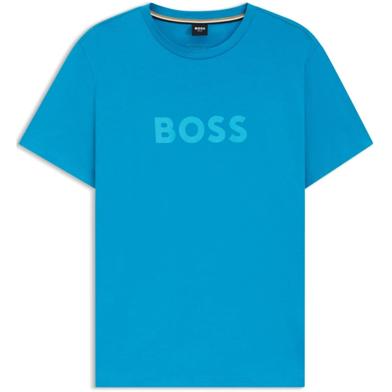 Image of Boss Mens HBW Logo T-Shirt, Logo Printed Turquoise/Aqua male Small